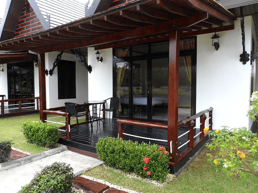 Main entrance to bungalow
